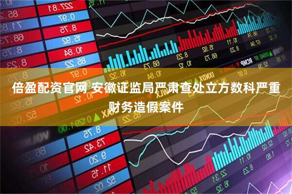 倍盈配资官网 安徽证监局严肃查处立方数科严重财务造假案件